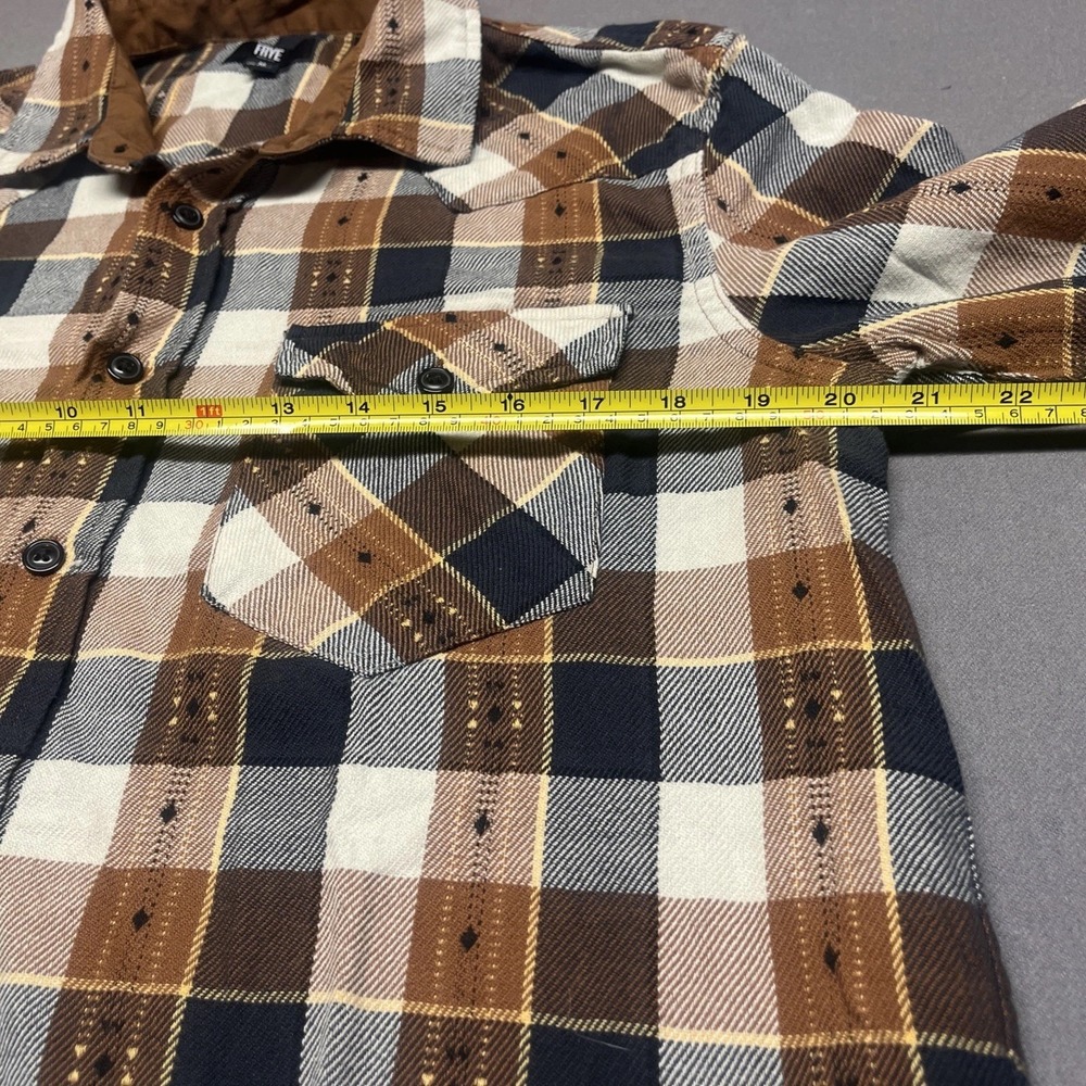 FRYE Mens Plaid Flannel Shirt Long Sleeve Button Up Western Style Size Medium - Picture 6 of 6